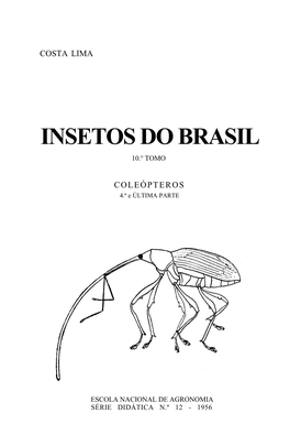 Insetos Do Brasil 10.° Tomo