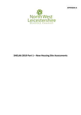 SHELAA 2019 Part 1 – New Housing Site Assessments Schedule of New Sites