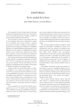 EDITORIAL En La Ciudad De La Furia