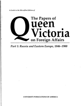 The Papers of Ueen Victoria on Foreign Affairs