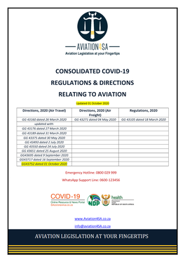 Consolidated Covid-19 Regulations & Directions