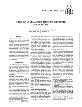 A REVIEW of DRILL-STEM TESTING TECHNIQUES and ANALYSIS