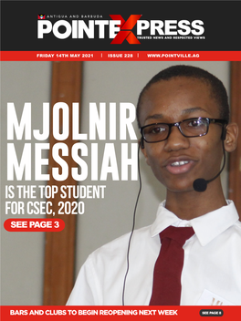 Is the Top Student for Csec, 2020 See Page 3