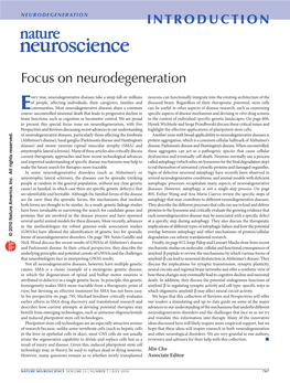 Focus on Neurodegeneration