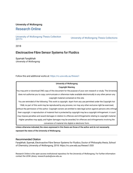 Electroactive Fibre Sensor Systems for Fluidics