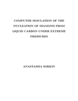 Computer Simulation of the Nucleation of Diamond from Liquid Carbon Under Extreme Pressures