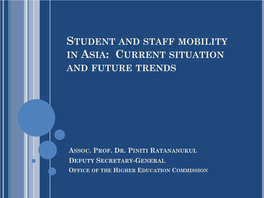 Student and Staff Mobility in Asia: Current Situation and Future Trends