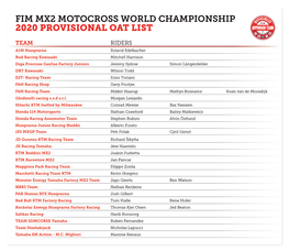 Fim Mx2 Motocross World Championship 2020