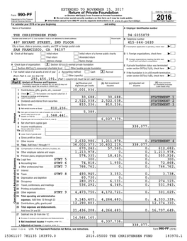 990-PF Or Section 4947(A)(1) Trust Treated As Private Foundation | Do Not Enter Social Security Numbers on This Form As It May Be Made Public