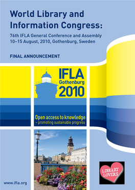 The 76Th IFLA General Conference and Assembly