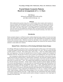 Fractal Islamic Geometric Patterns Based on Arrangements of {N/2} Stars