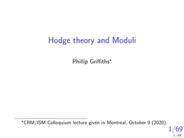 Hodge Theory and Moduli