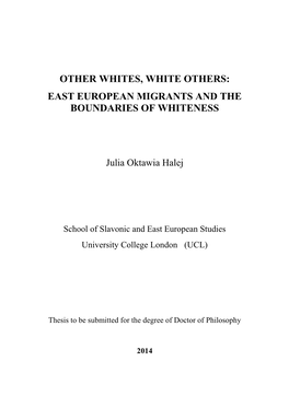 East European Migrants and the Boundaries of Whiteness