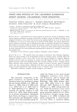 Three New Species of the Liolaemus Elongatus Group (Iguania: Liolaemidae) from Argentina