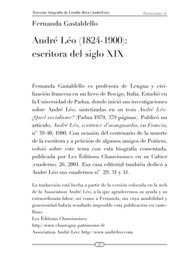 André Léo (1824-1900): Escritora Del Siglo XIX