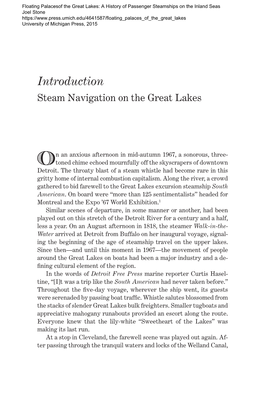 Introduction Steam Navigation on the Great Lakes