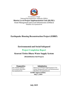 Earthquake Housing Reconstruction Project (EHRP)