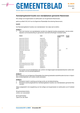 Aanwijzingsbesluit Locatie Voor Standplaatsen Gemeente Heerenveen