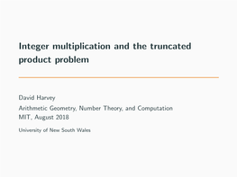 Integer Multiplication and the Truncated Product Problem