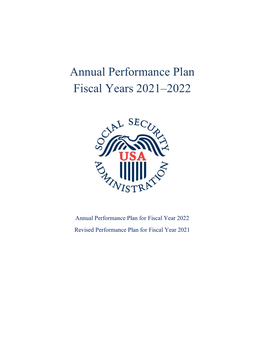 SSA Fys 2021-2022 Annual Performance Plan