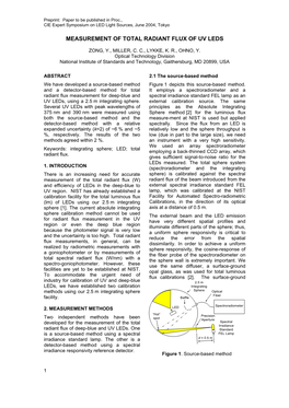 Measurement of Total Radiant Flux of Uv Leds