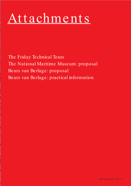 Beurs Van Berlage: Proposal Beurs Van Berlage: Practical Information