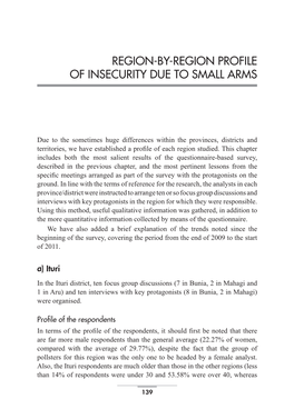 Region-By-Region Profile of Insecurity Due to Small Arms