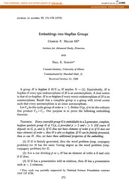 Embeddings Into Hopfian Groups