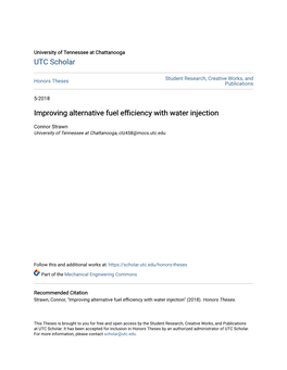 Improving Alternative Fuel Efficiency with Water Injection