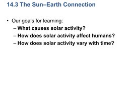 14.3 the Sun–Earth Connection