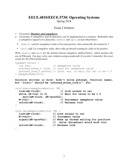 EECE.4810/EECE.5730: Operating Systems Spring 2018
