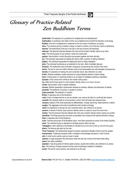 Glossary of Practice-Related Zen Buddhism Terms