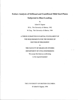 Failure Analysis of Stiffened and Unstiffened Mild Steel Plates