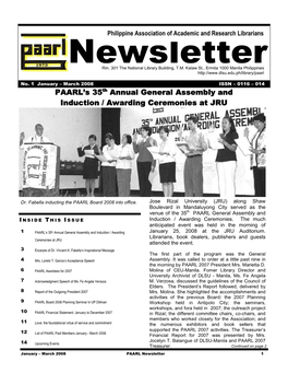 PAARL Newsletter 2008 Vol1