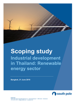 Scoping Study Industrial Development in Thailand: Renewable Energy Sector