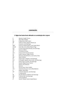 CONVENÇÕES 1. Siglas Dos Textos-Fonte Utilizados Na