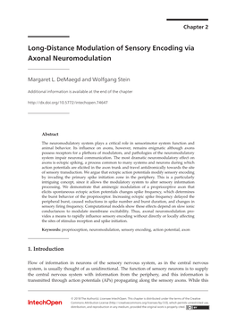 Long-Distance Modulation of Sensory Encoding Via Axonal Neuromodulation