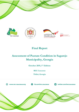 Final Report Assessment of Pasture Condition in Sagarejo Municipality