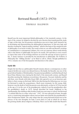 2 Bertrand Russell (1872–1970)