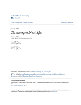 Old Acetogens, New Light Steven L