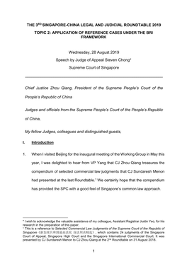 1 the 3Rd Singapore-China Legal and Judicial