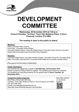 (Public Pack)Agenda Document for Development Committee, 25/11