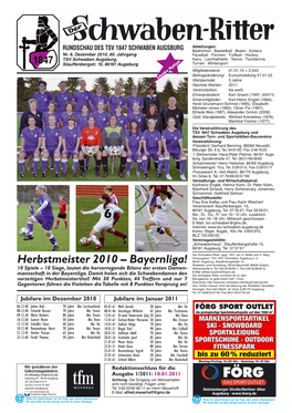 Herbstmeister 2010 – Bayernliga! 86161 Augsburg, Stauffenbergstraße 15