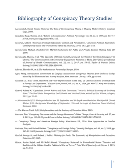 Bibliography of Conspiracy Theory Studies