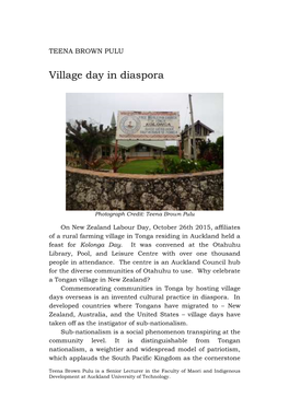 Village Day in Diaspora