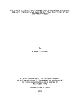 University of Florida Thesis Or Dissertation Formatting