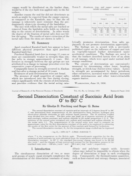 Second Dissociation Constant of Succinic Acid from 0-Degrees to 50-Degrees-C