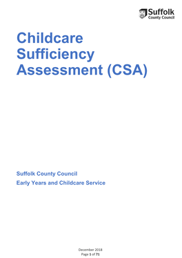 Childcare Sufficiency Assessment (CSA)