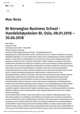 BI Norwegian Business School - Handelshøyskolen BI, Oslo, 08.01.2018 – 30.06.2018