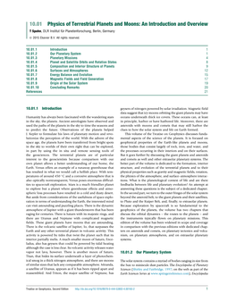 Physics of Terrestrial Planets and Moons: an Introduction and Overview T Spohn, DLR Institut Fu¨R Planetenforschung, Berlin, Germany